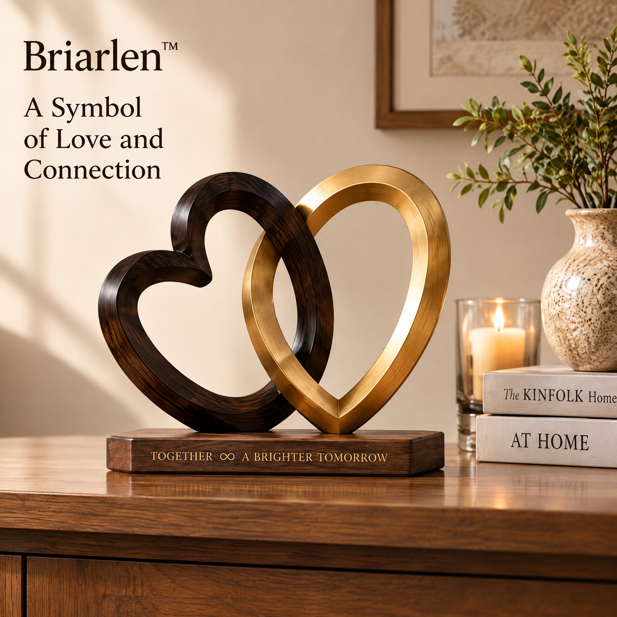 Briarlen™ Interlocking Hearts Sculpture