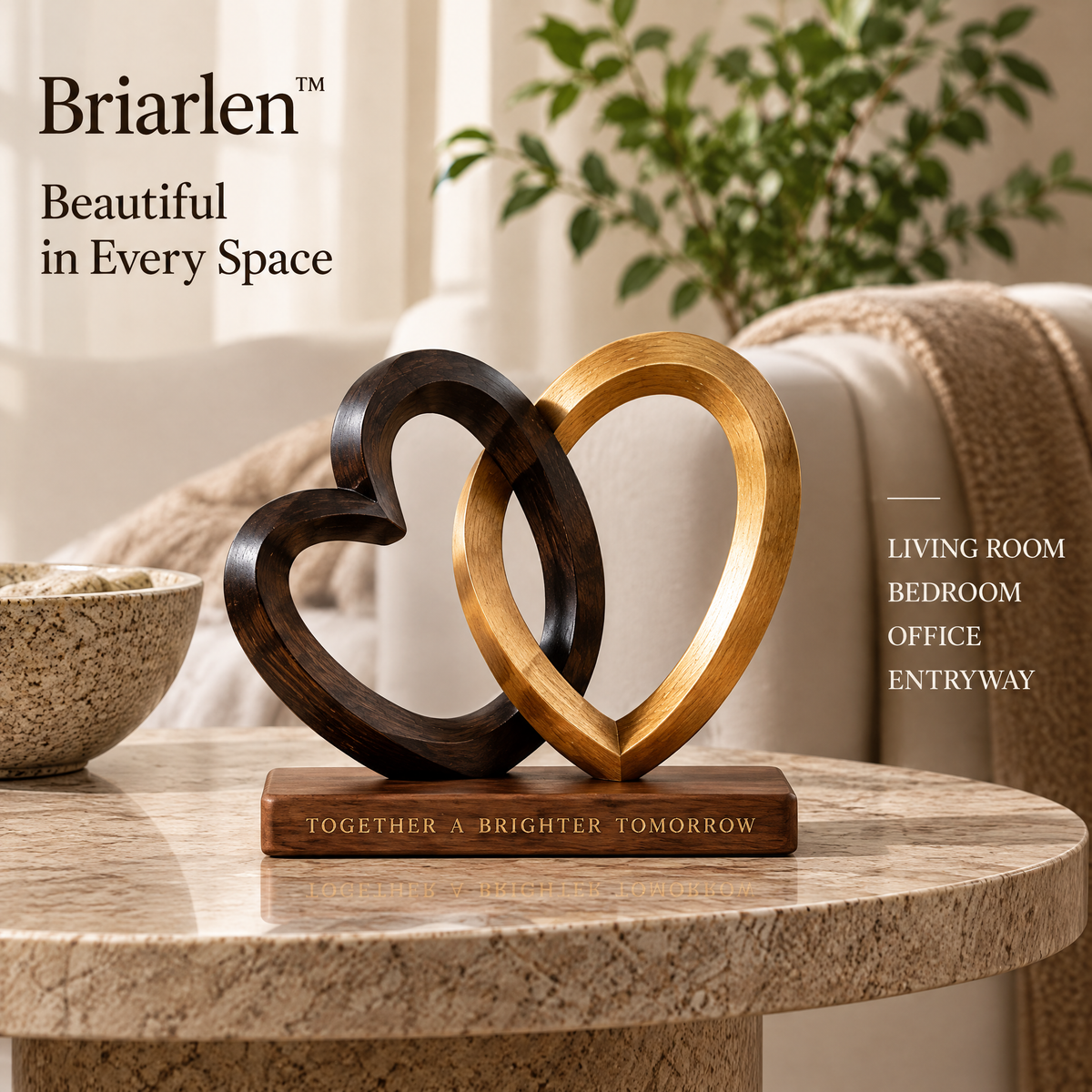 Briarlen™ Interlocking Hearts Sculpture